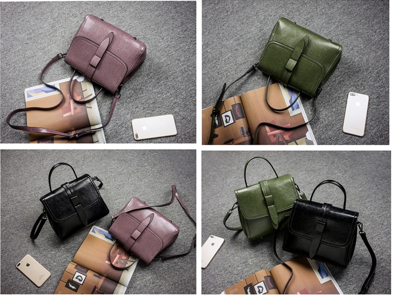 韓國新款真皮女包郵差單肩包時尚牛皮手提斜挎包