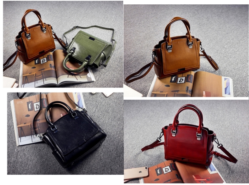 真皮女包批髮油蠟牛皮時尚百搭手提單肩斜挎包