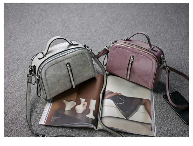 韓版風範簡約真皮女包時尚牛皮手提單肩斜挎包小方包