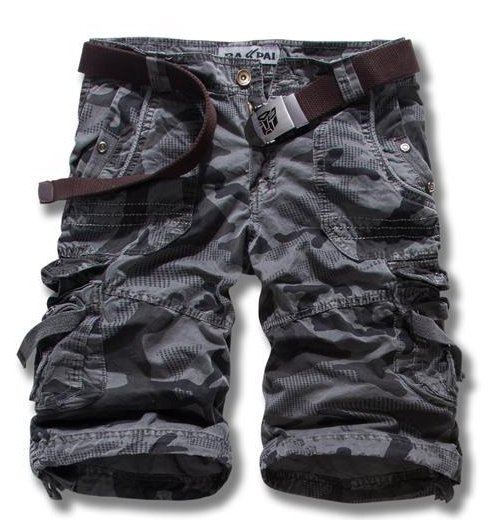  時尚夏季涼爽嚴選系列 街頭潮流百搭歐美迷彩純棉工裝七分褲7分馬褲 29~40腰 兩色可選