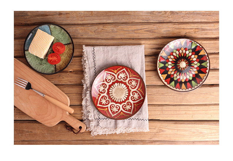 藝術手繪陶瓷碗米飯碗歐式彩色5英寸果蔬沙拉碗創意個性家用特色餐碗