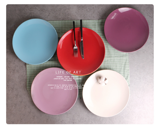 藝術歐式複古陶瓷盤牛排盤創意水果盤平盤西餐盤大號菜盤微波爐盤