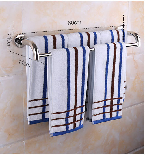 毛巾架 304不銹鋼 浴室五金掛件 掛架 毛巾掛 毛巾桿 雙桿毛巾架(多種規格可選)