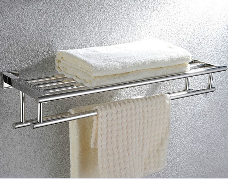 304不銹鋼浴巾架浴室衛生間雙吊桿毛巾置物架(多種規格可選)