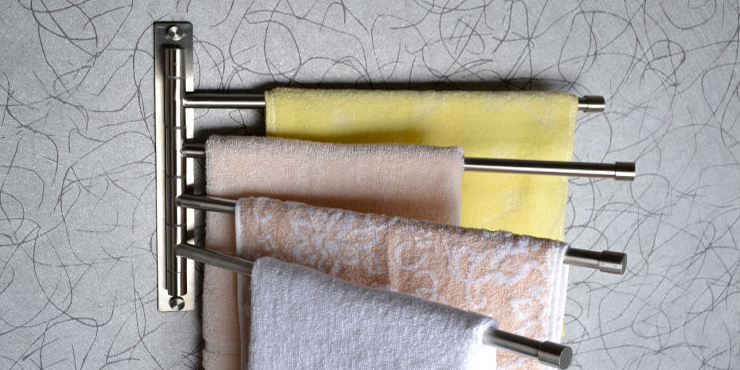  不銹鋼活動毛巾桿幾桿浴室折疊浴巾掛桿置物毛巾架