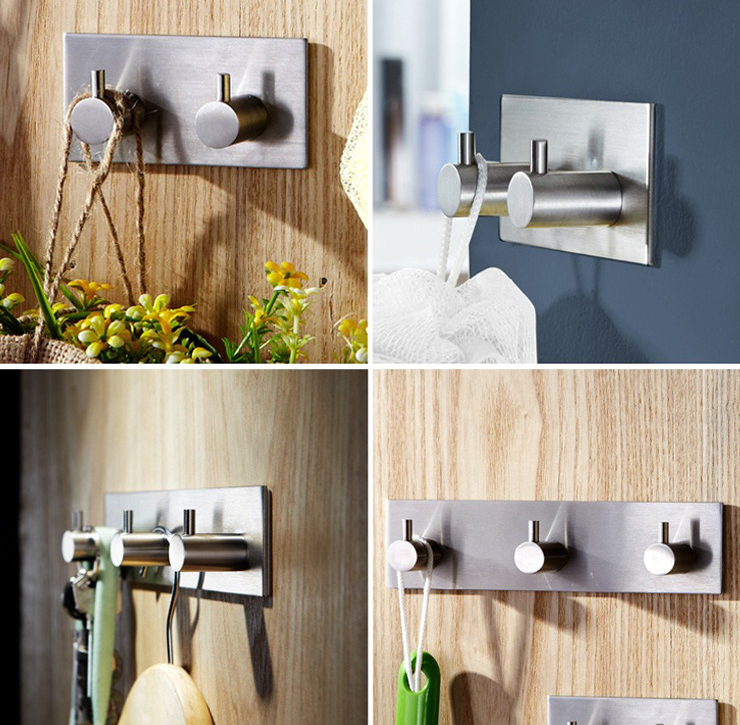  3M無痕掛鉤304不銹鋼魔力免釘粘鉤強力門後無釘粘貼衣帽鉤