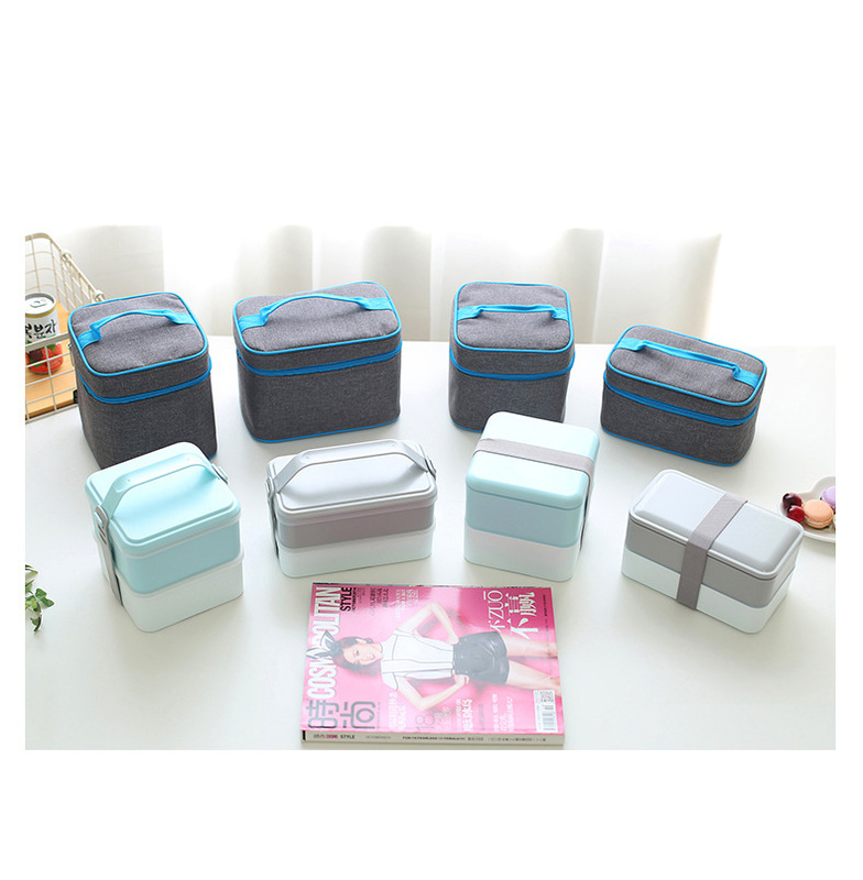 牛仔布冰包便攜加厚鋁膜保溫包手提帶飯午餐飯盒袋(不含盒子)