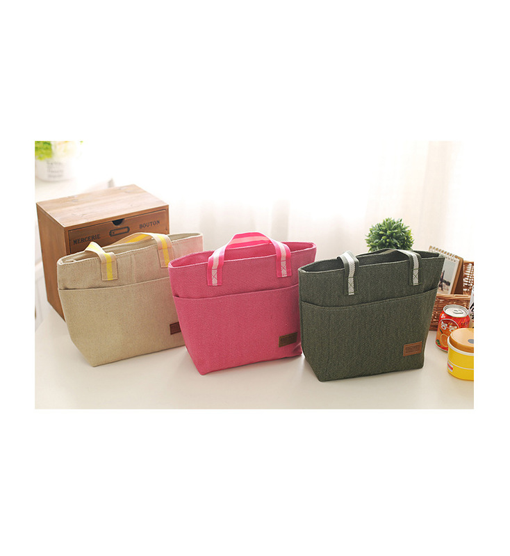 韓版保冰袋帆布保溫包手提便當包午餐飯盒袋