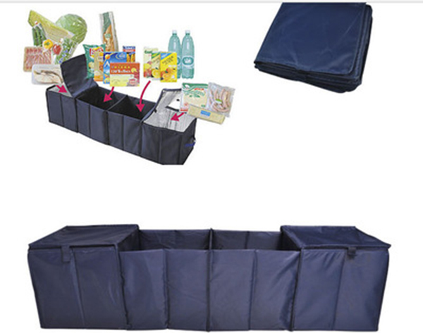 4格可折疊多用途汽車收納箱後備箱雜物箱保溫箱