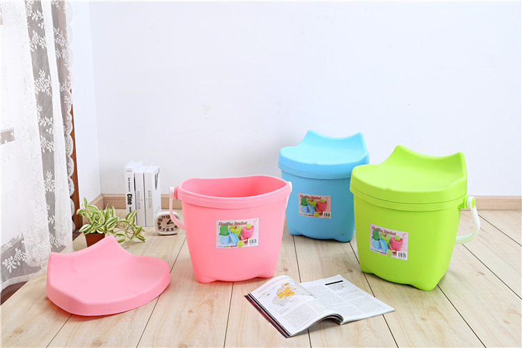 多功能條紋水桶家用加厚大號塑料水桶洗車桶釣魚桶帶蓋