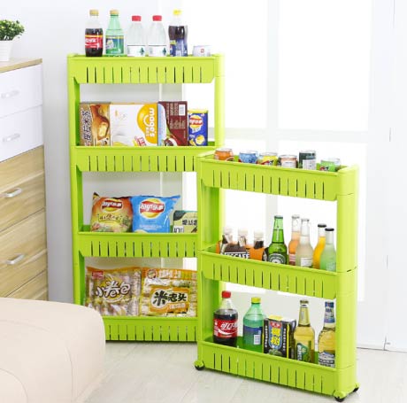  日本技術移動夾縫置物架冰箱縫隙整理置物架洗衣機儲物架塑料