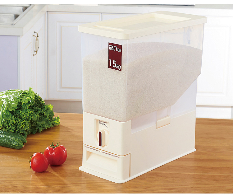  自動計量米桶15KG 儲米箱 塑料米缸密封防潮防蟲 米桶