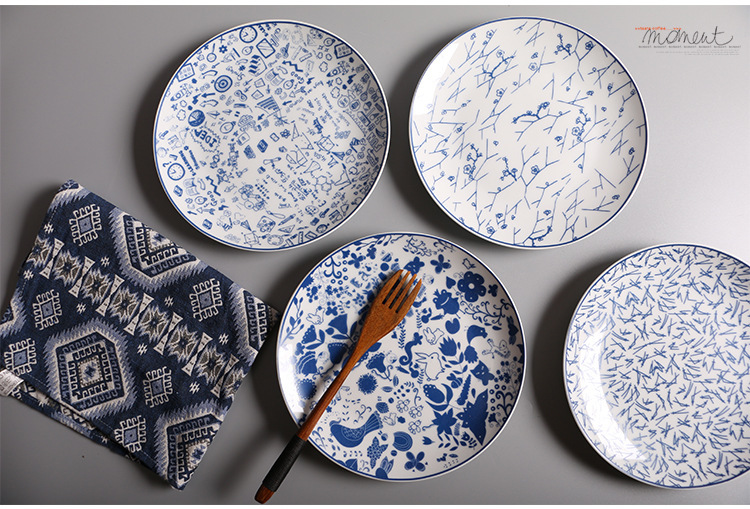 日式家用菜盤餐廳盤子陶瓷盤碗盤碟禮品餐具套裝(4入1組)