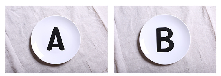 陶瓷盤子創意26個字母西餐盤家用圓形菜盤碗盤碟禮品