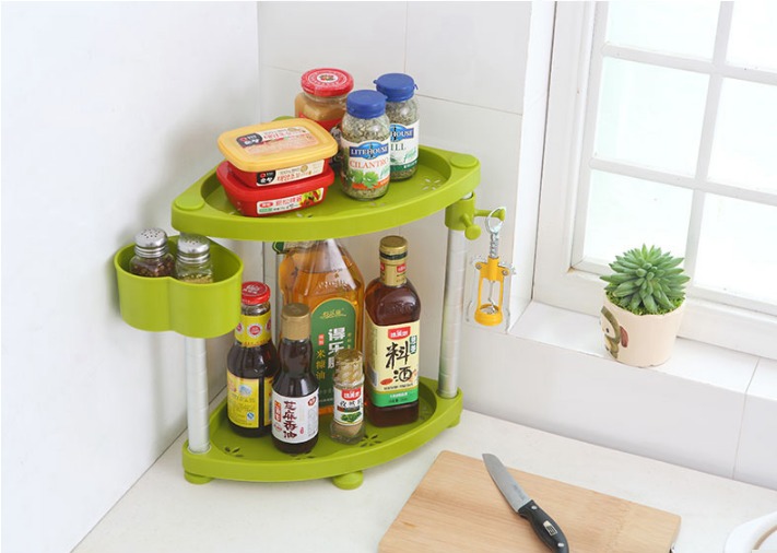 三層三角廚房置物架塑料層架航空鋁收納架整理儲物架-3層