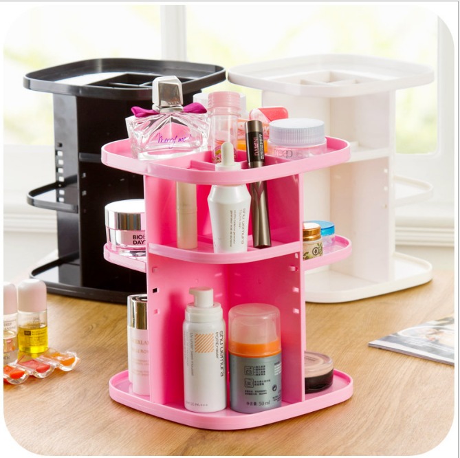 360度自由旋轉化妝品收納盒桌面儲物盒首飾盒整理盒