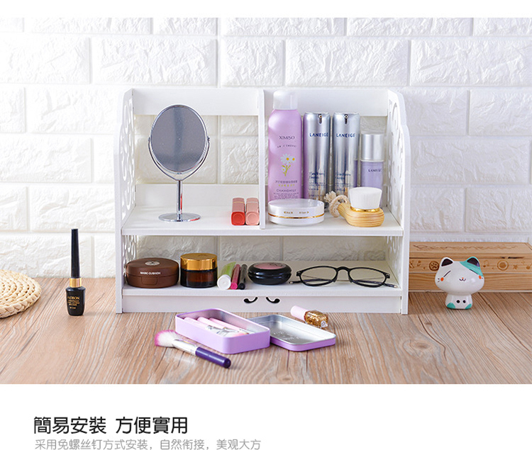 歐式木質學生桌面書本置物架A645簡易辦公桌化妝整理收納整理架