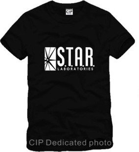 街頭風情侶T-Shirt 男女滑板嘻哈新款美劇閃電俠T-Shirt 星際實驗室 100%純棉 六色任選