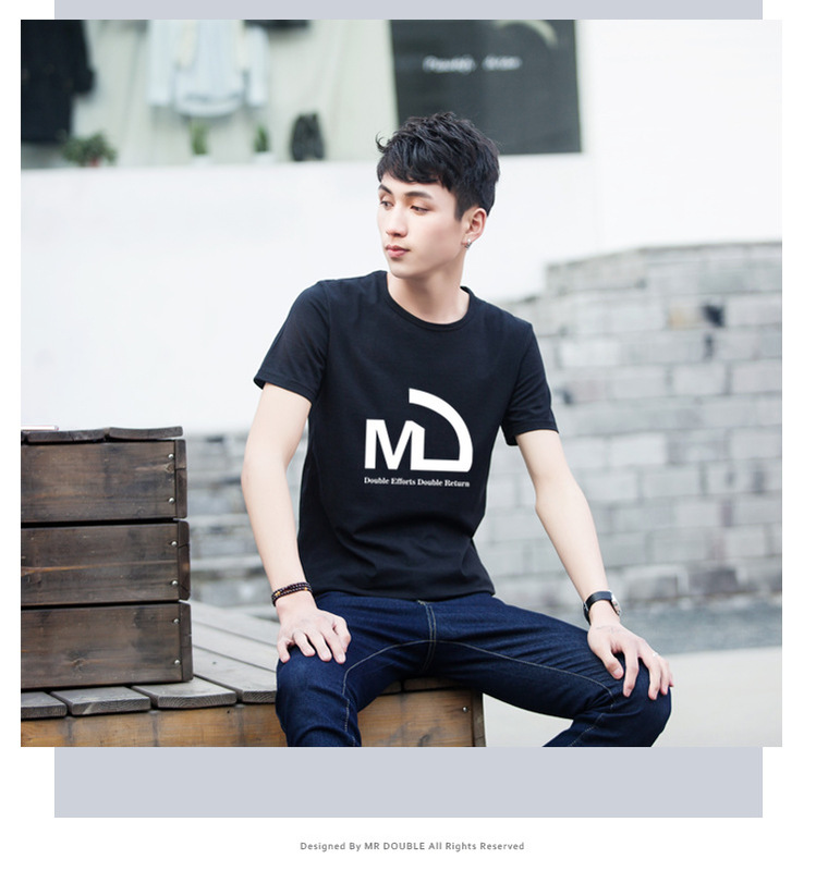 夏季新款青春流行日常休閒短袖T卹青少年卡通圓領圖案tee S~5XL