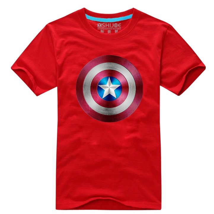 美國隊長合金盾牌Logo 情侶T-Shirt 七色可挑