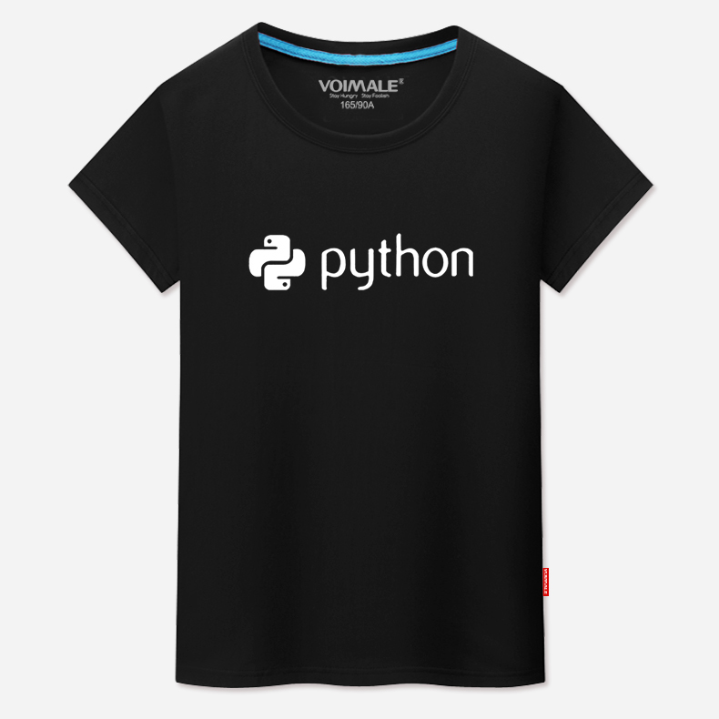 python編程短袖T恤男夏裝短袖T恤圓領計算機程序員純棉大碼女