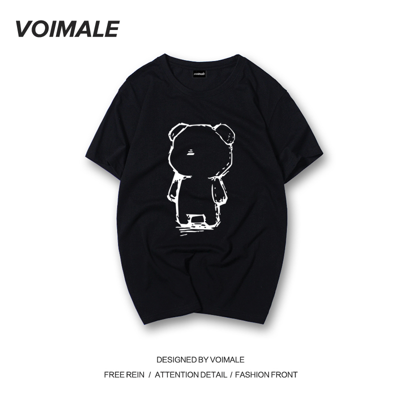 夏季新款男裝潮牌夏裝個性印花男女款情侶裝圓領半袖純棉T恤短袖